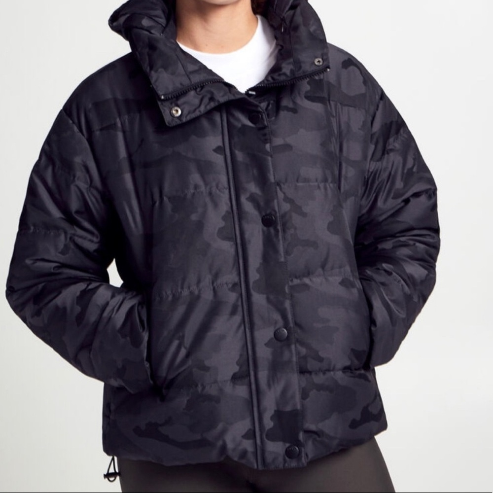 Soulcycle Black Camo Puffer Jacket